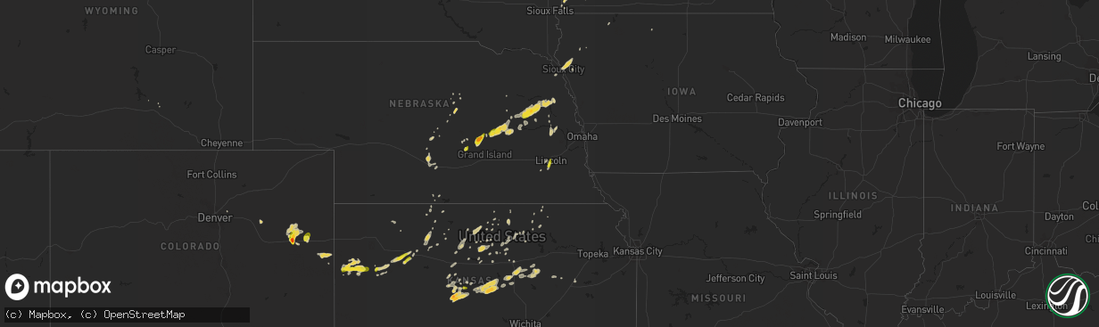 Hail map on April 21, 2019