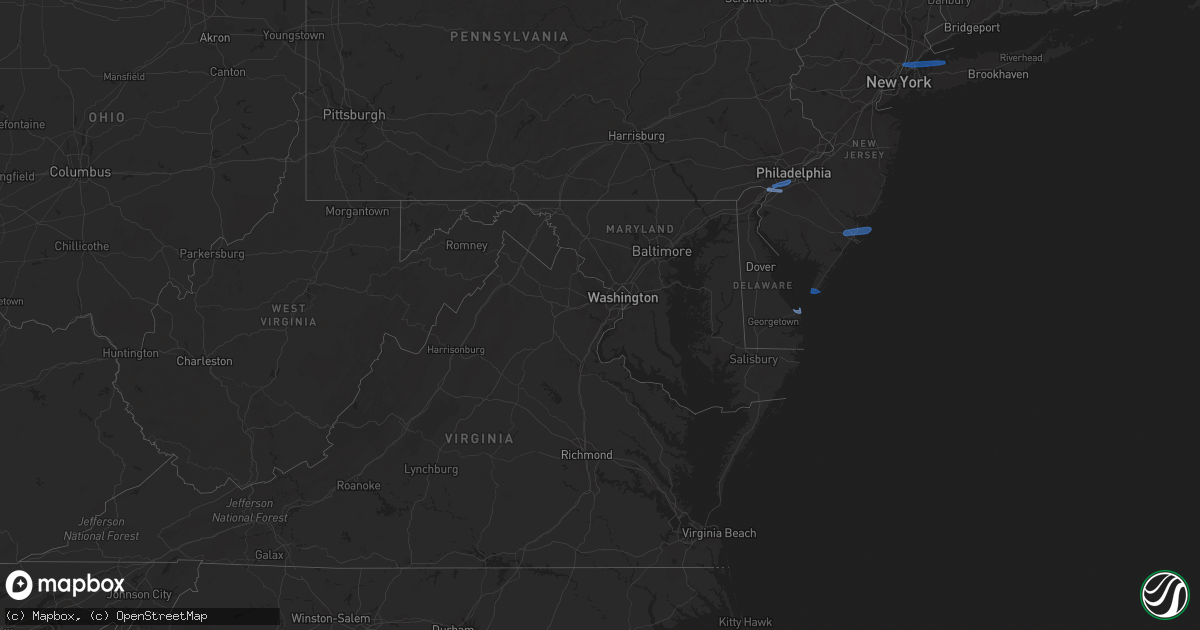 Hail map in Delaware on April 21, 2020