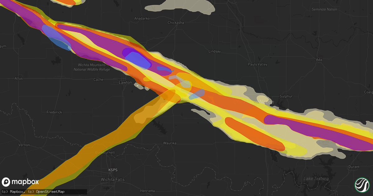 Hail map in Duncan, OK on April 21, 2020