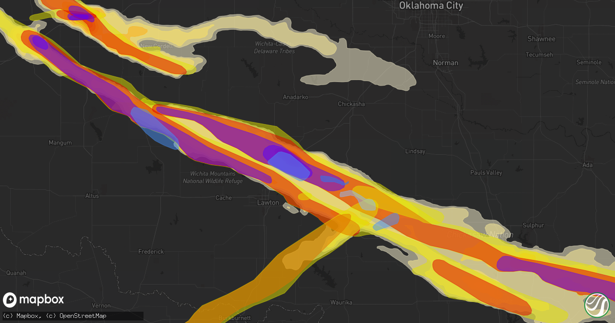 Hail map in Fletcher, OK on April 21, 2020