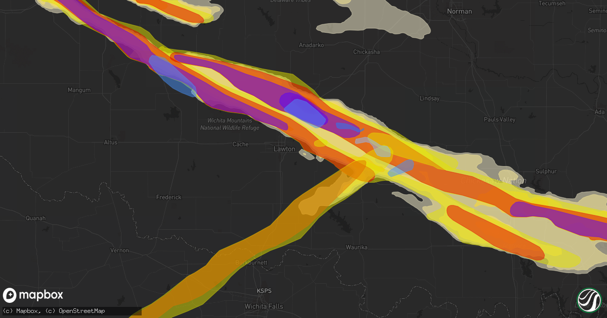 Hail map in Lawton, OK on April 21, 2020