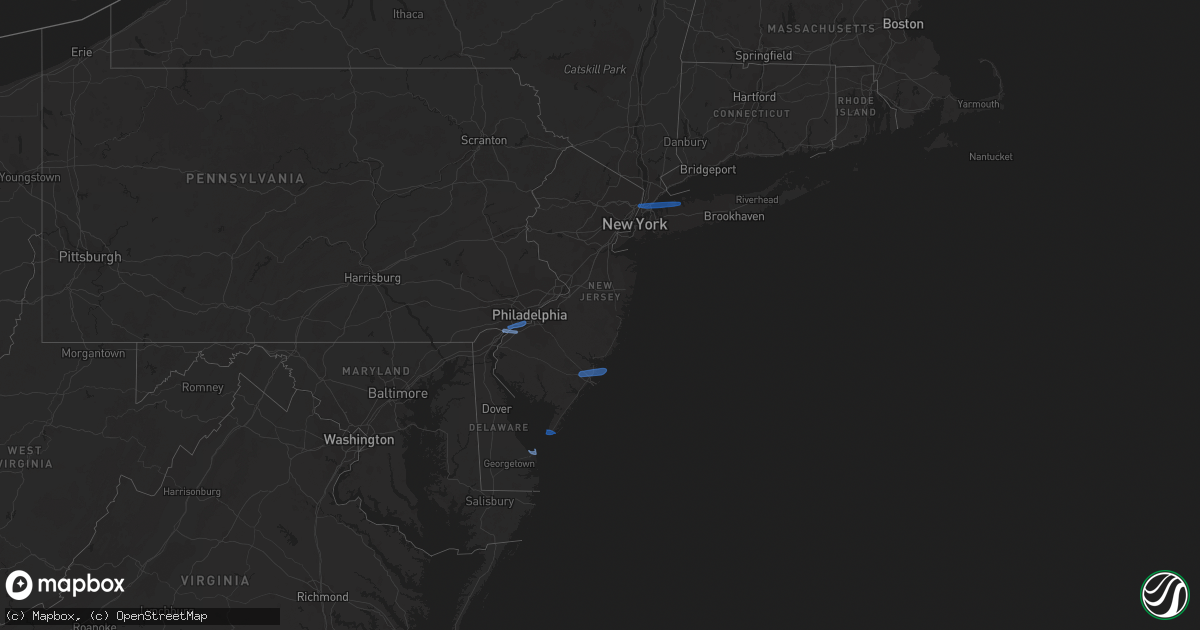Hail map in New Jersey on April 21, 2020
