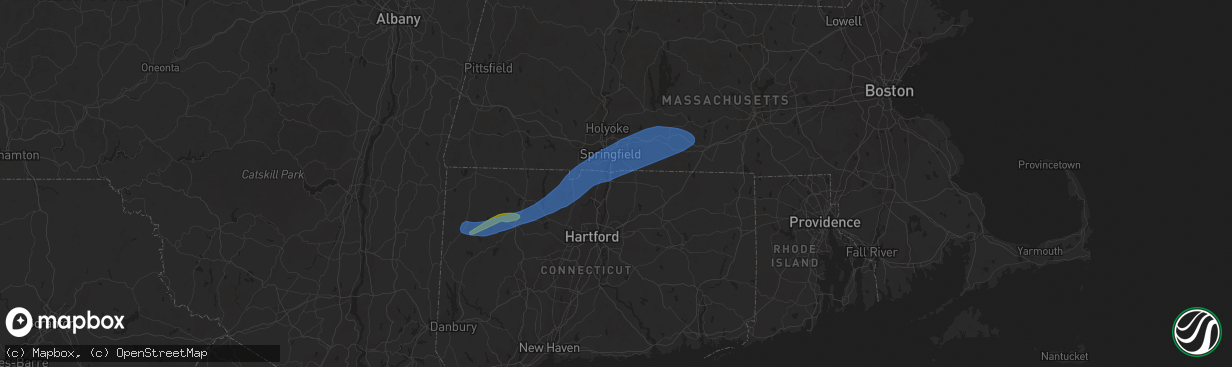 Hail map in Enfield, CT on April 21, 2021