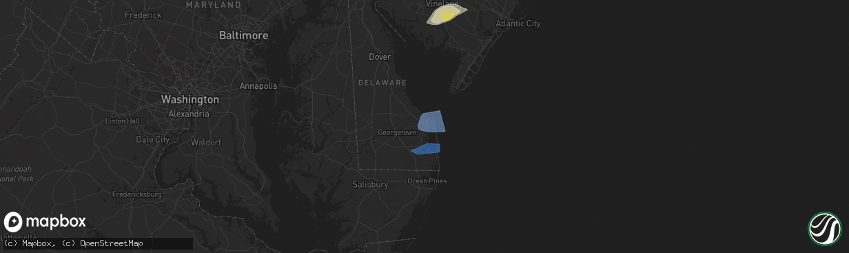 Hail map in Lewes, DE on April 21, 2021