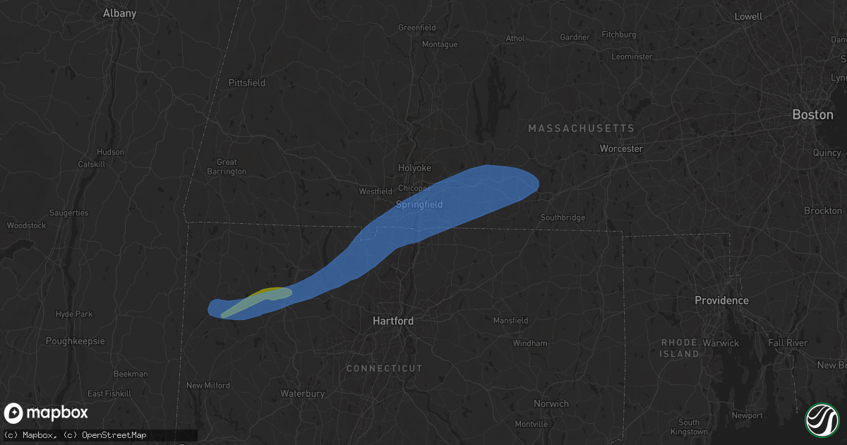 Hail map in Longmeadow, MA on April 21, 2021