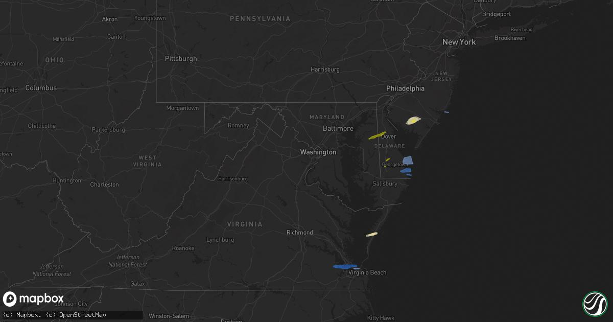 Hail map in Maryland on April 21, 2021