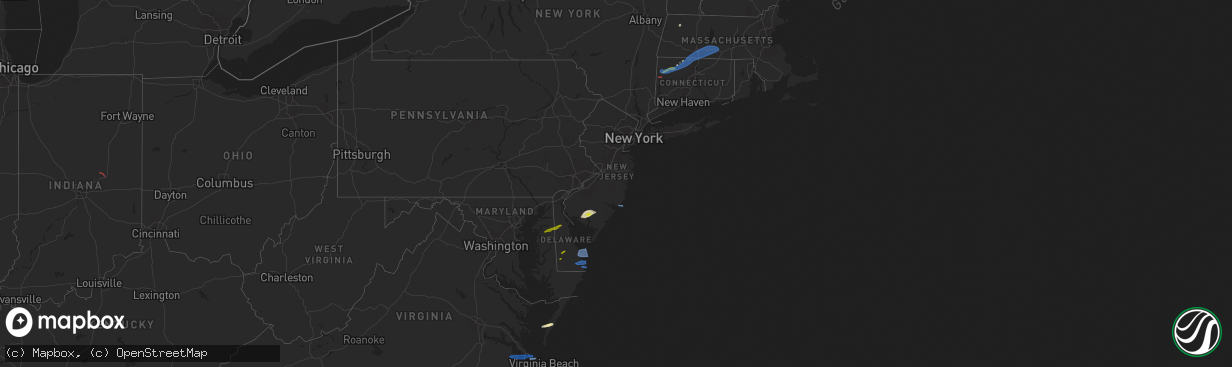 Hail map in New Jersey on April 21, 2021