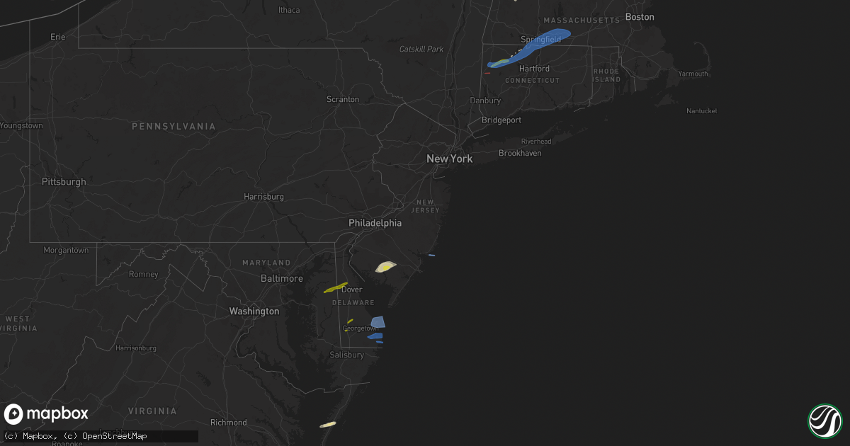 Hail map in New Jersey on April 21, 2021