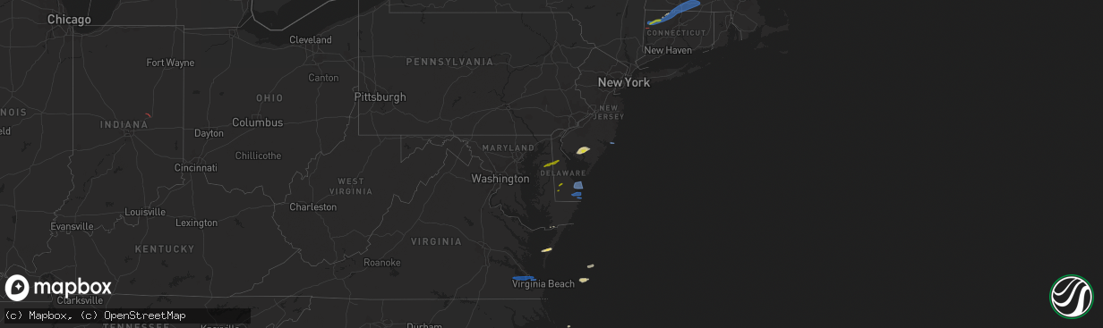 Hail map on April 21, 2021