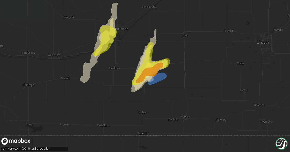 Hail map in Clay Center, NE on April 21, 2022