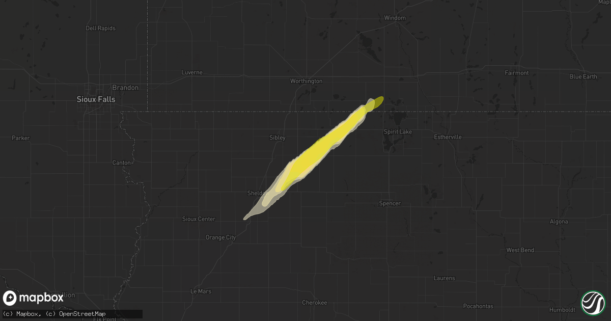 Hail map in Melvin, IA on April 21, 2022