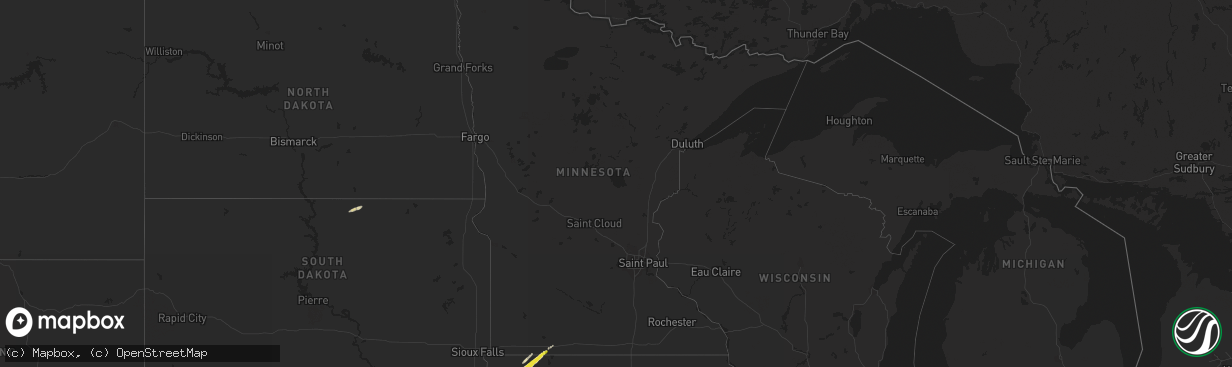 Hail map in Minnesota on April 21, 2022