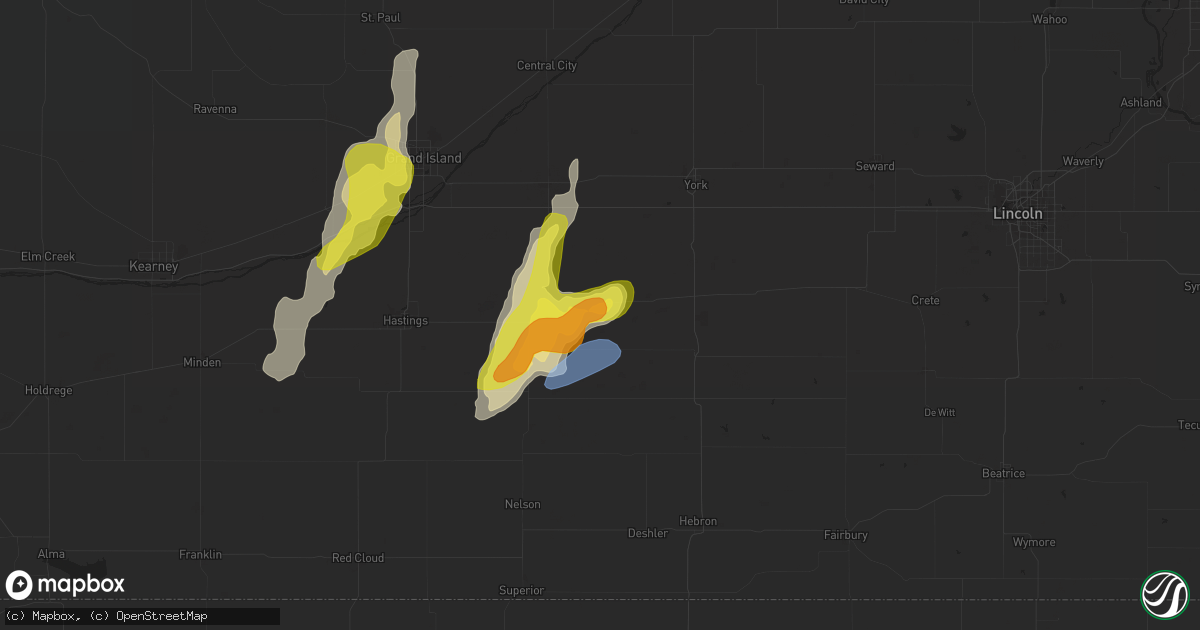 Hail map in Sutton, NE on April 21, 2022