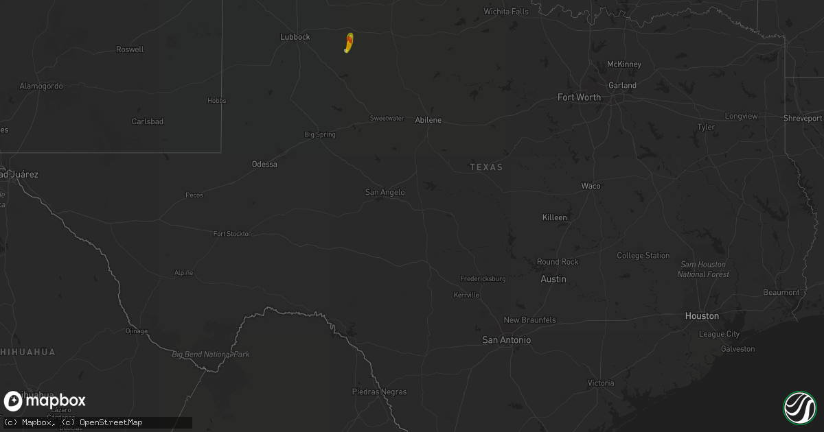 Hail map in Texas on April 21, 2022