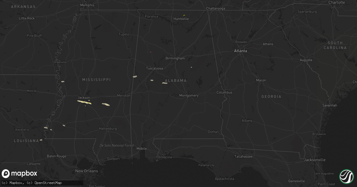 Hail map in Alabama on April 21, 2023