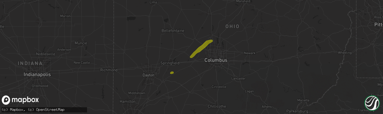 Hail map in Cedarville, OH on April 21, 2023