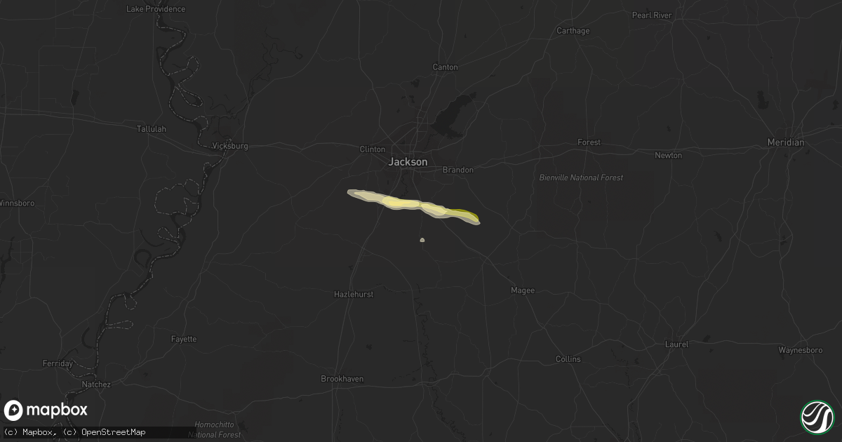 Hail map in Florence, MS on April 21, 2023