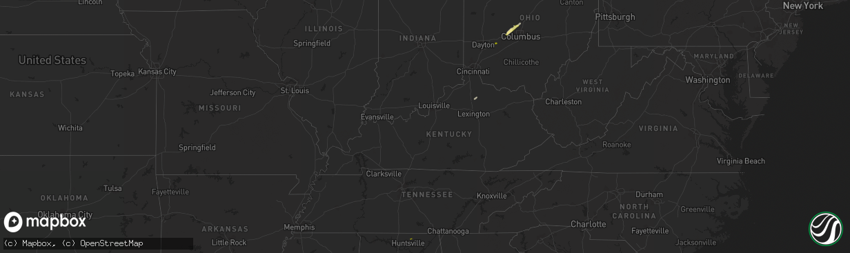 Hail map in Kentucky on April 21, 2023