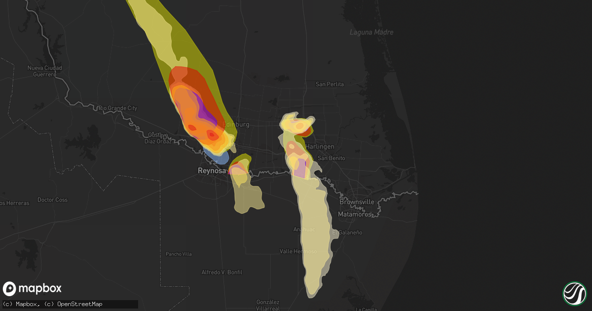 Hail map in La Feria, TX on April 21, 2023