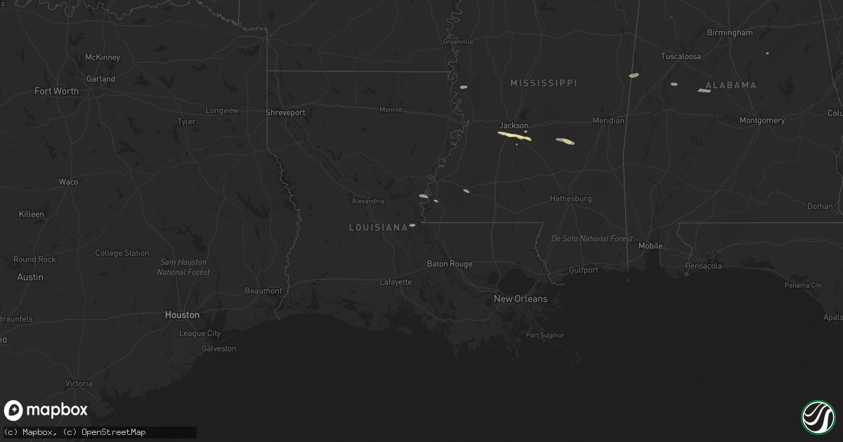 Hail map in Louisiana on April 21, 2023