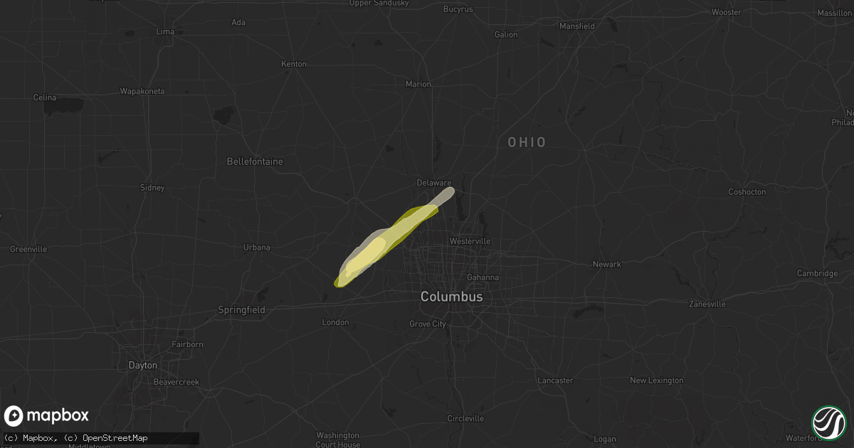 Hail map in Powell, OH on April 21, 2023