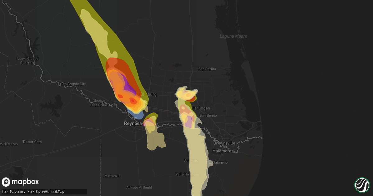 Hail map in Santa Rosa, TX on April 21, 2023