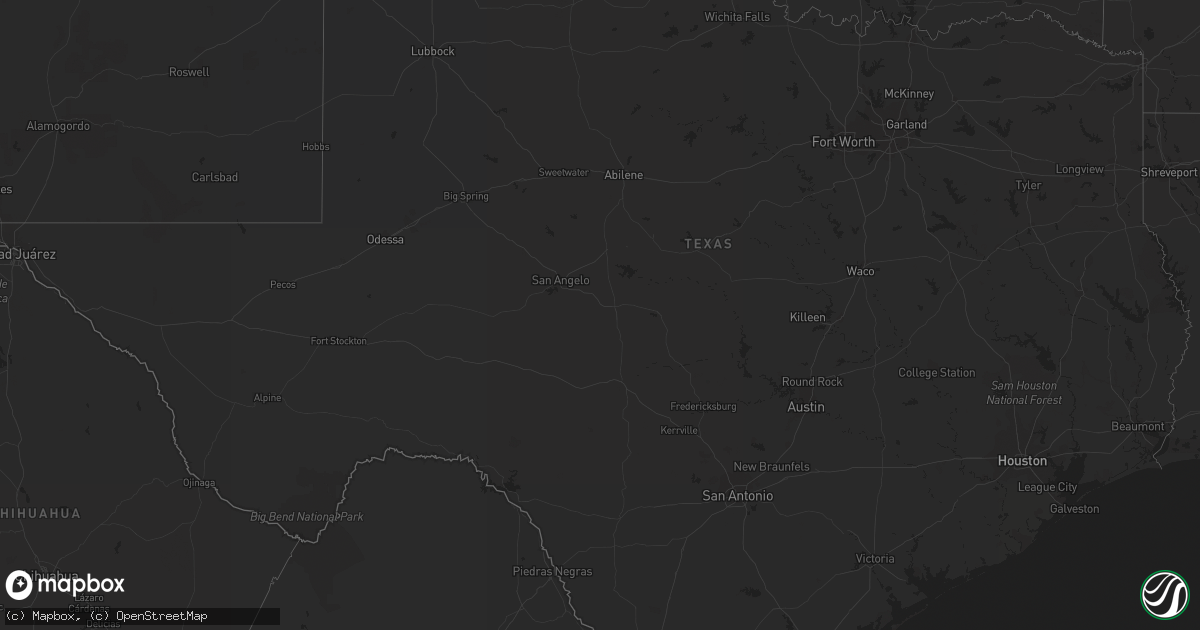Hail map in Texas on April 21, 2023