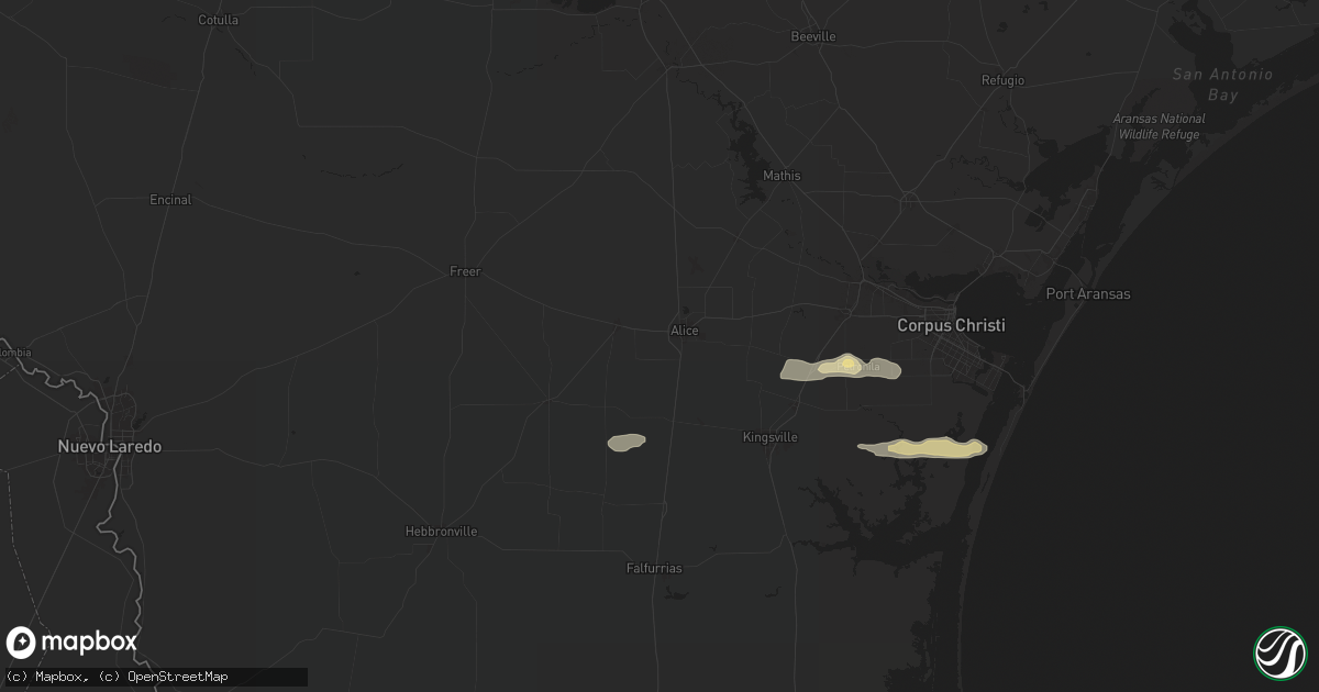 Hail map in Alice, TX on April 21, 2024
