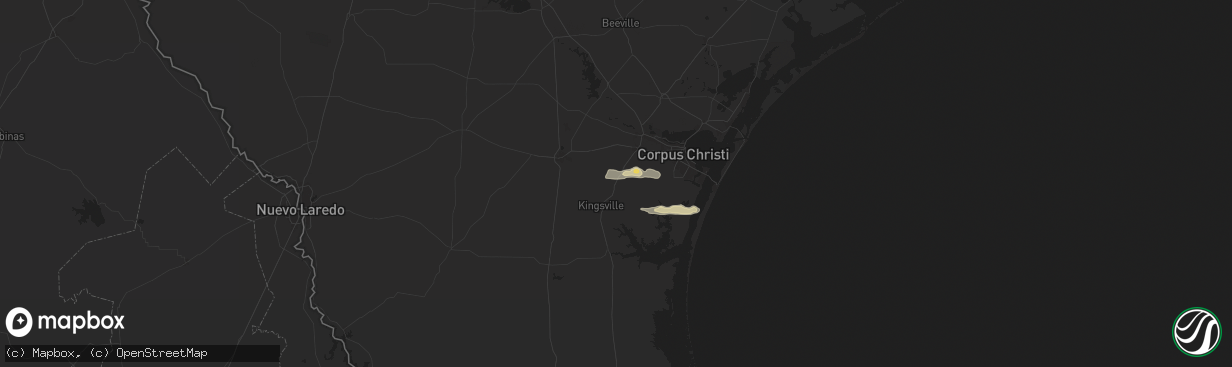 Hail map in Bishop, TX on April 21, 2024