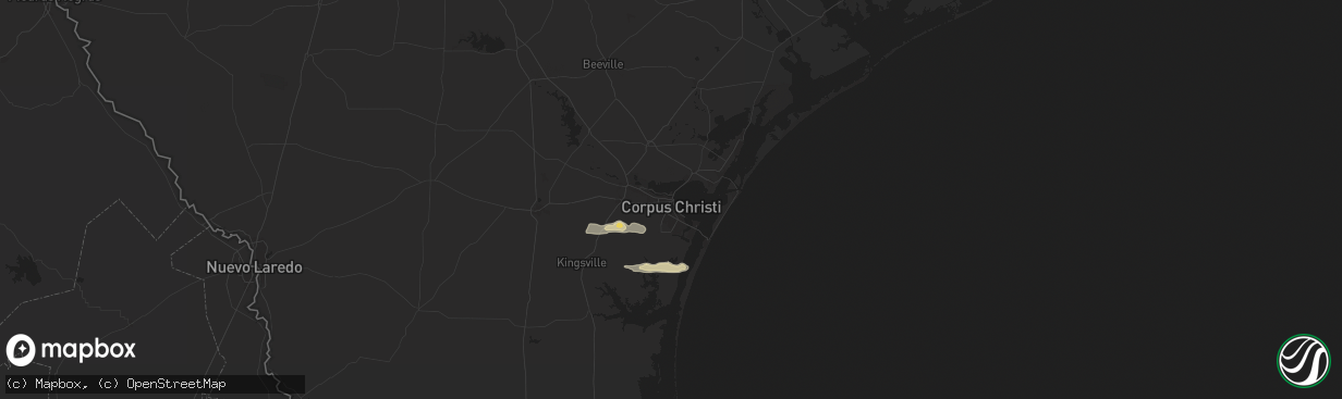 Hail map in Corpus Christi, TX on April 21, 2024