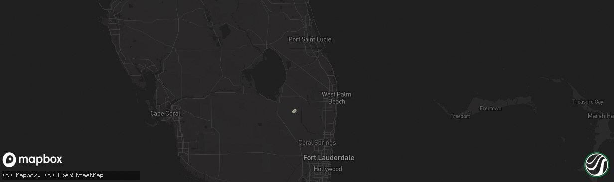 Hail map in Loxahatchee, FL on April 21, 2024