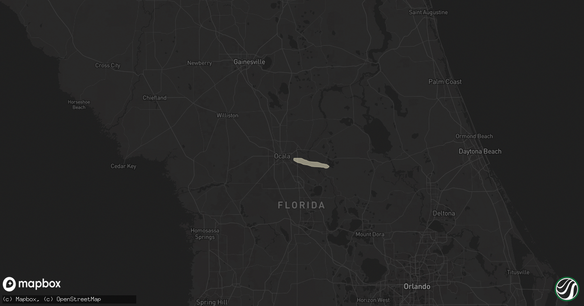 Hail map in Ocala, FL on April 21, 2024