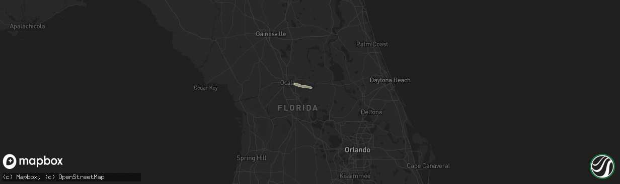 Hail map in Ocklawaha, FL on April 21, 2024