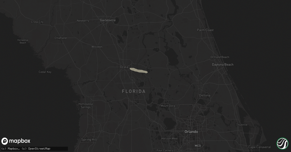 Hail map in Ocklawaha, FL on April 21, 2024