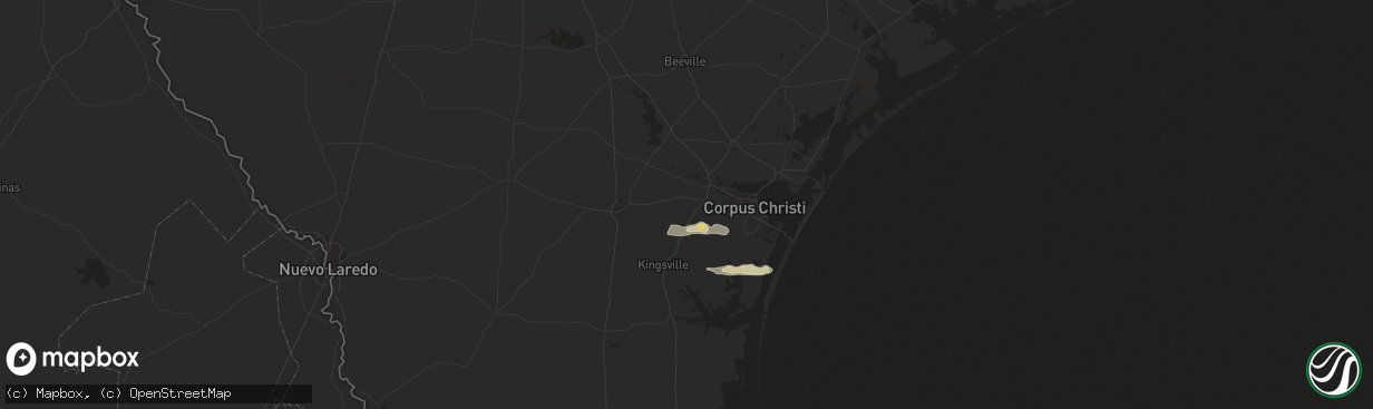 Hail map in Robstown, TX on April 21, 2024