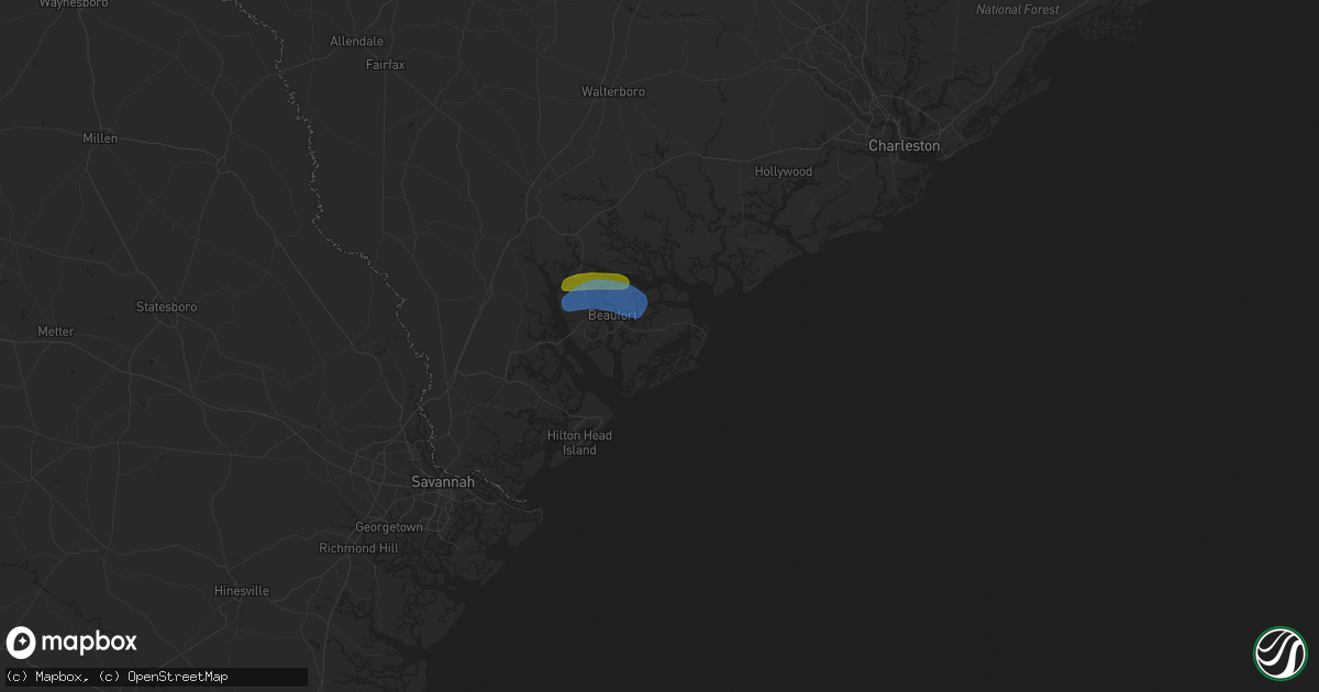 Hail map in Saint Helena Island, SC on April 21, 2024