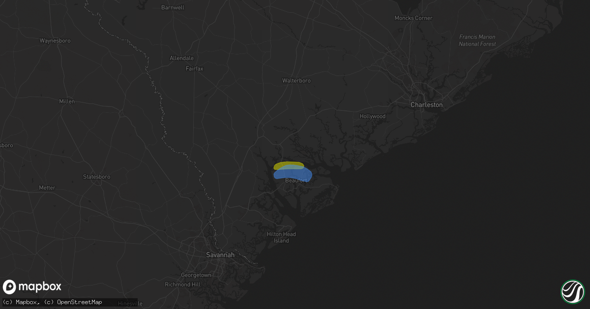 Hail map in Seabrook, SC on April 21, 2024
