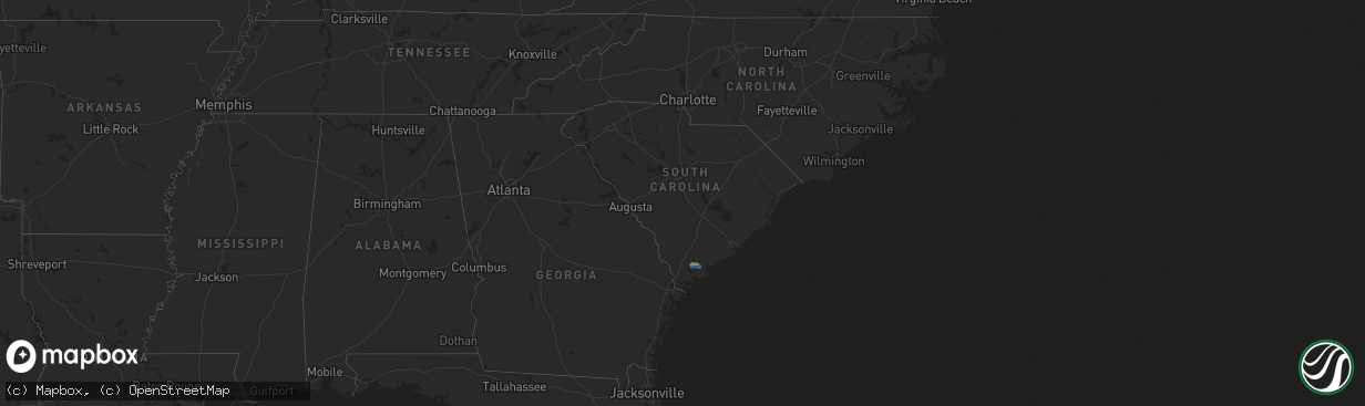 Hail map in South Carolina on April 21, 2024