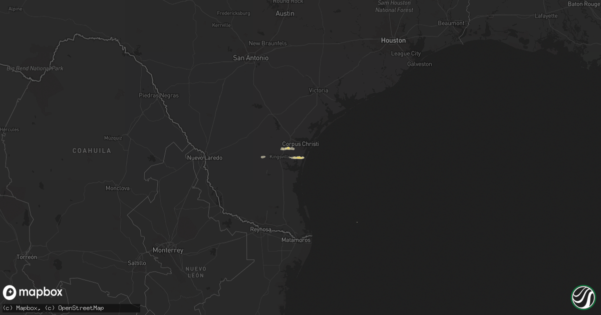 Hail map on April 21, 2024