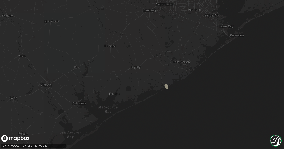 Hail map in Bay City, TX on April 21, 2025