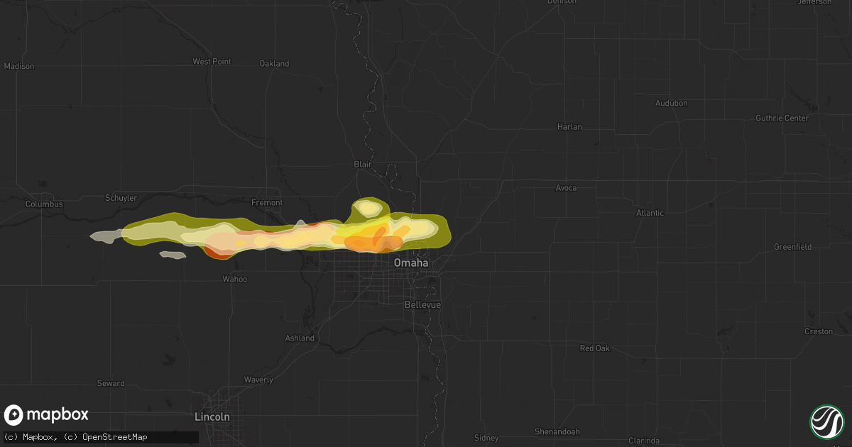 Hail map in Crescent, IA on April 21, 2025