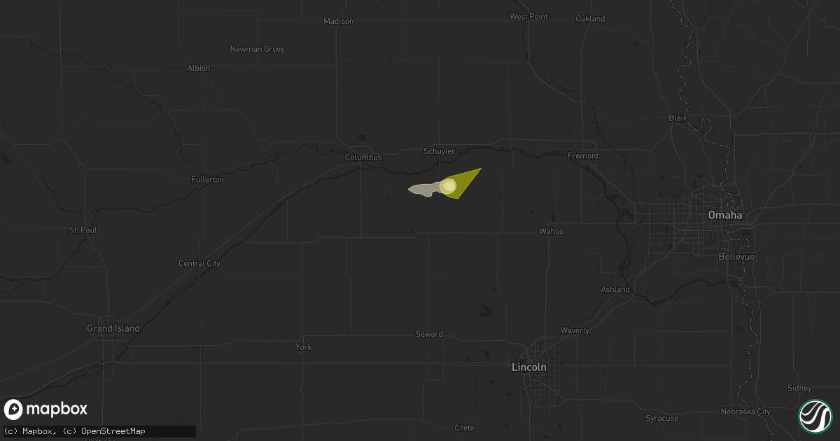 Hail map in David City, NE on April 21, 2025