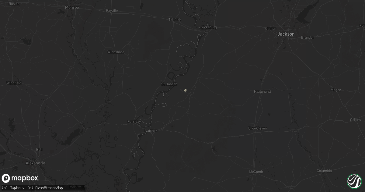 Hail map in Lorman, MS on April 21, 2025