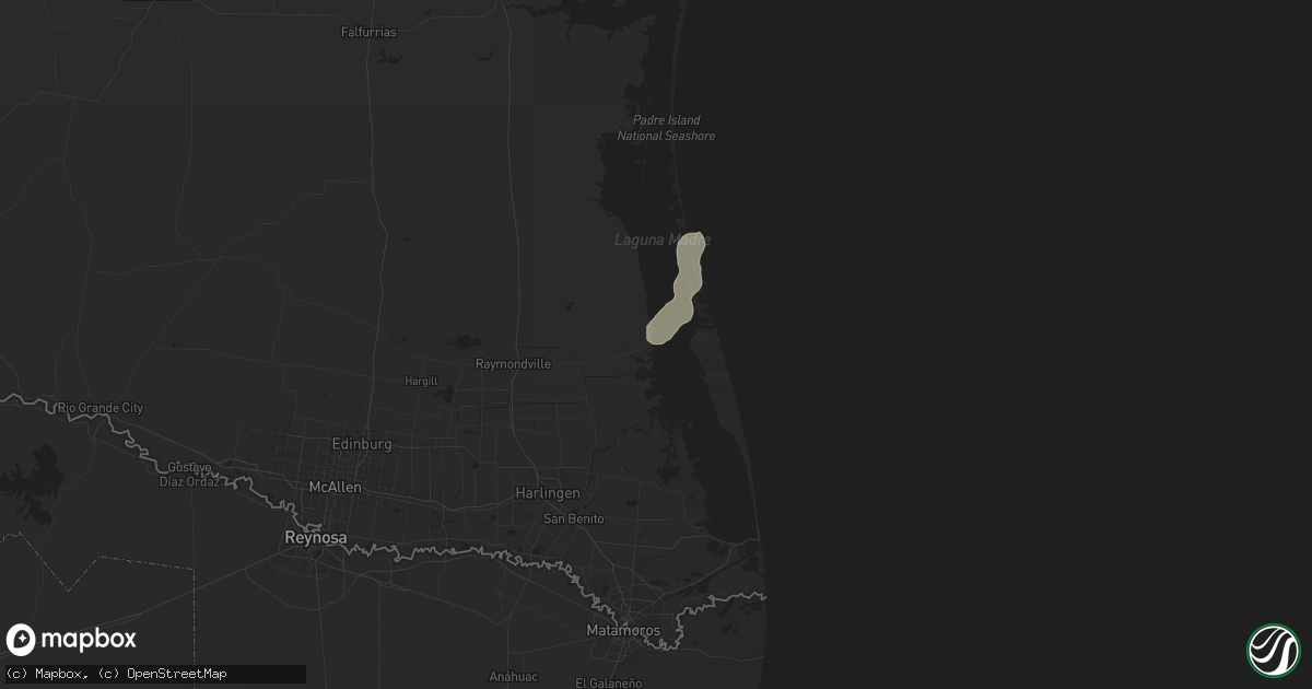 Hail map in Port Mansfield, TX on April 21, 2025