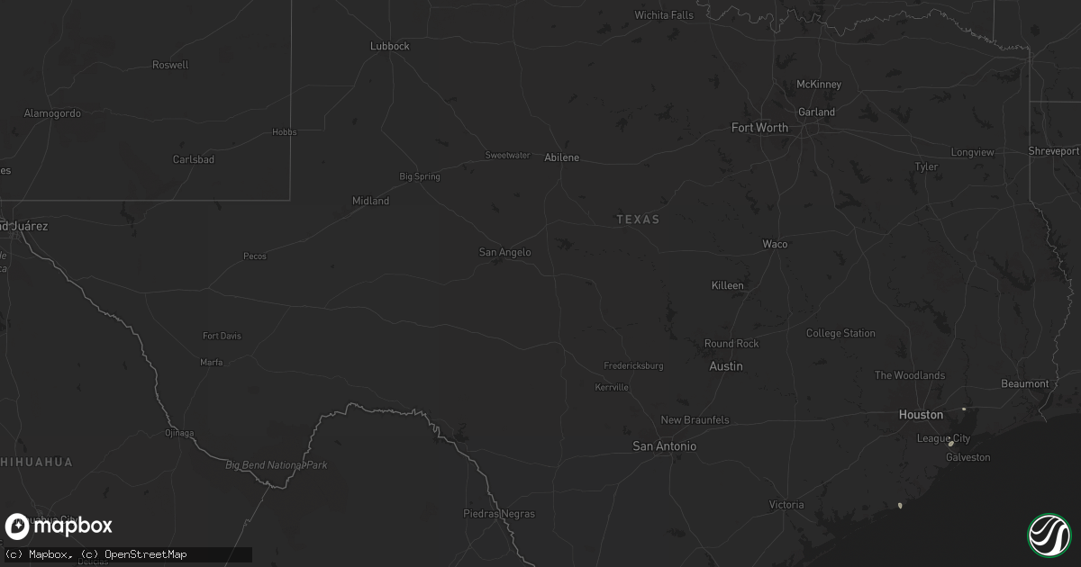 Hail map in Texas on April 21, 2025