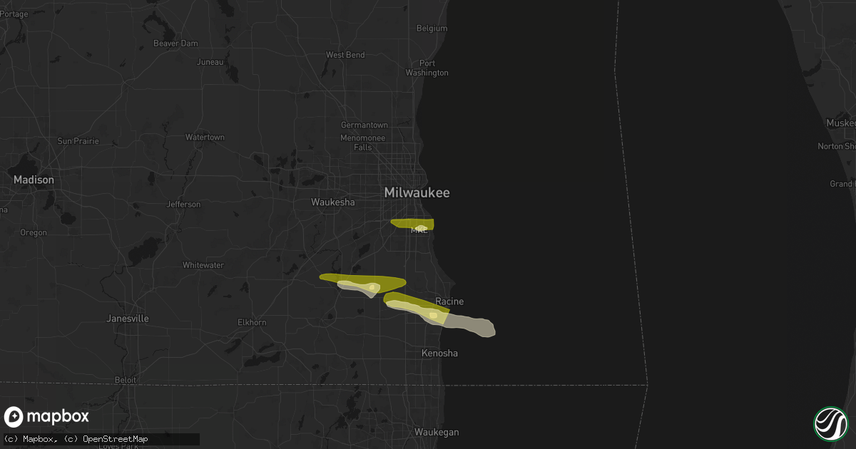 Hail map in Cudahy, WI on April 21, 2026