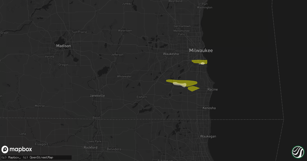 Hail map in East Troy, WI on April 21, 2026