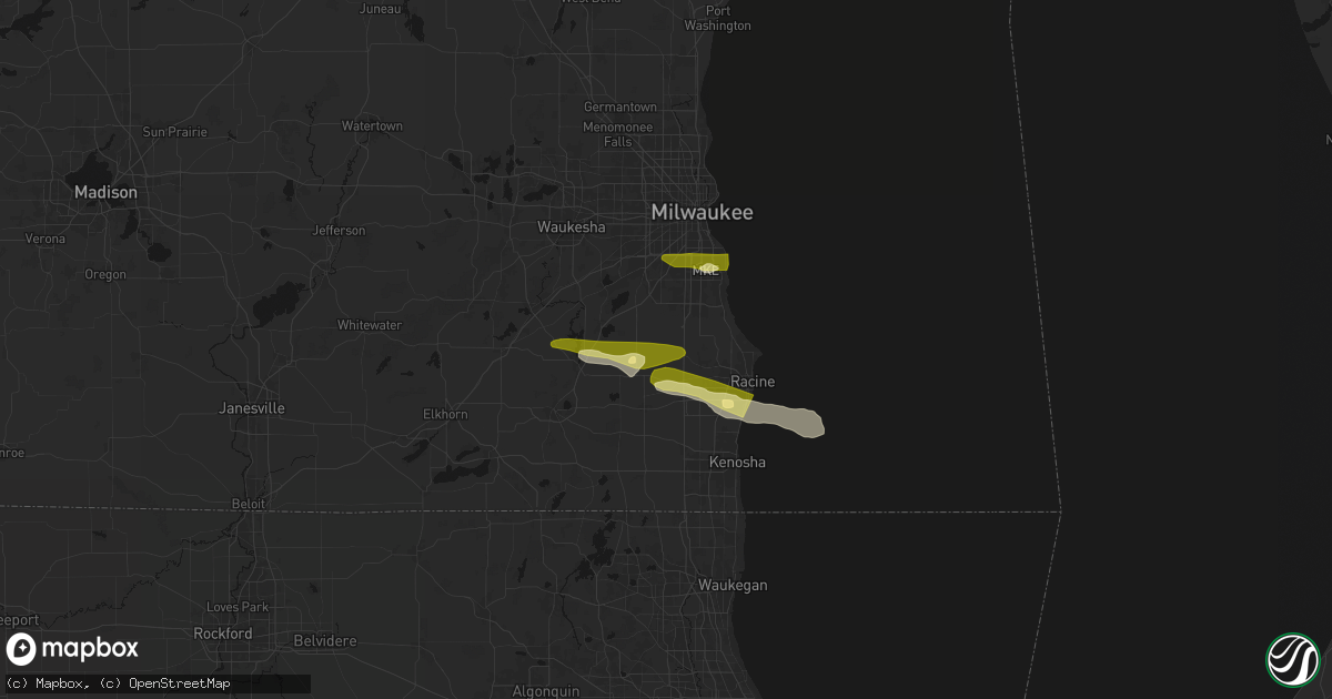 Hail map in Franksville, WI on April 21, 2026