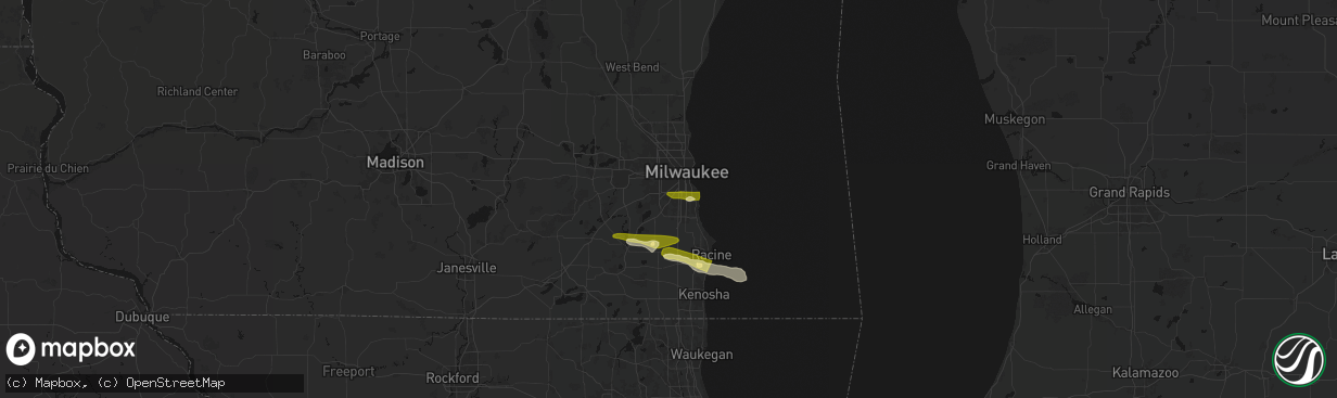 Hail map in Greendale, WI on April 21, 2026