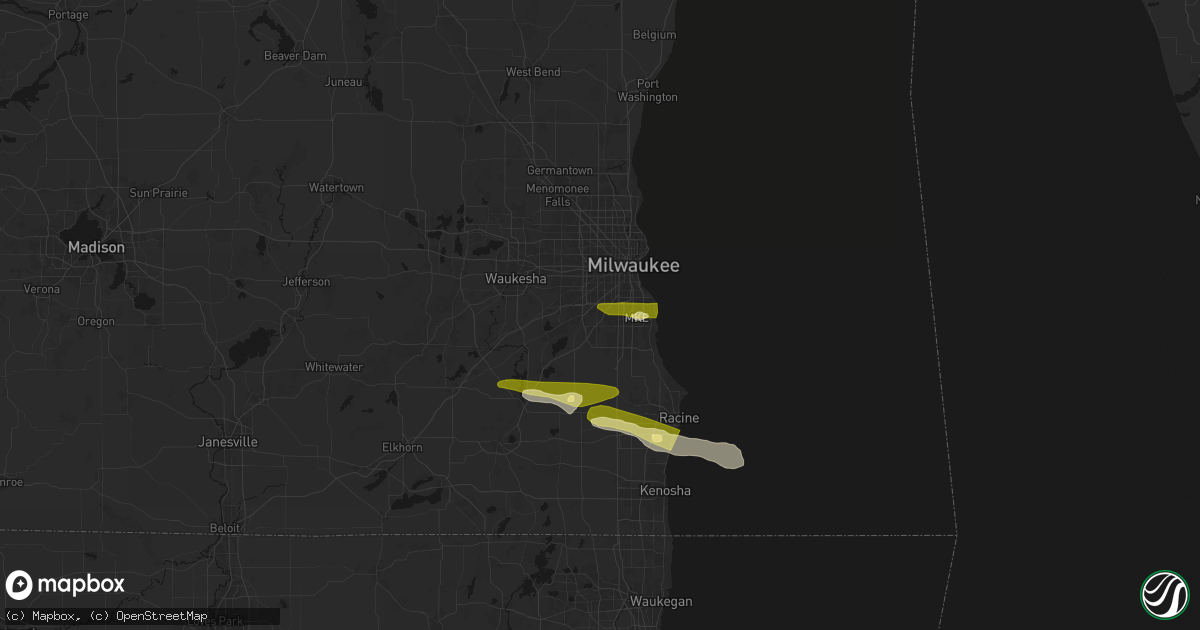 Hail map in Greendale, WI on April 21, 2026